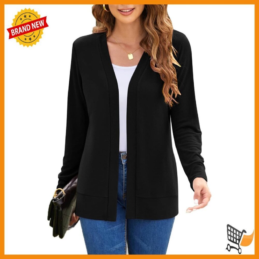 Lightweight Long Sleeve Open Front Cardigan Sweater Soft Knit